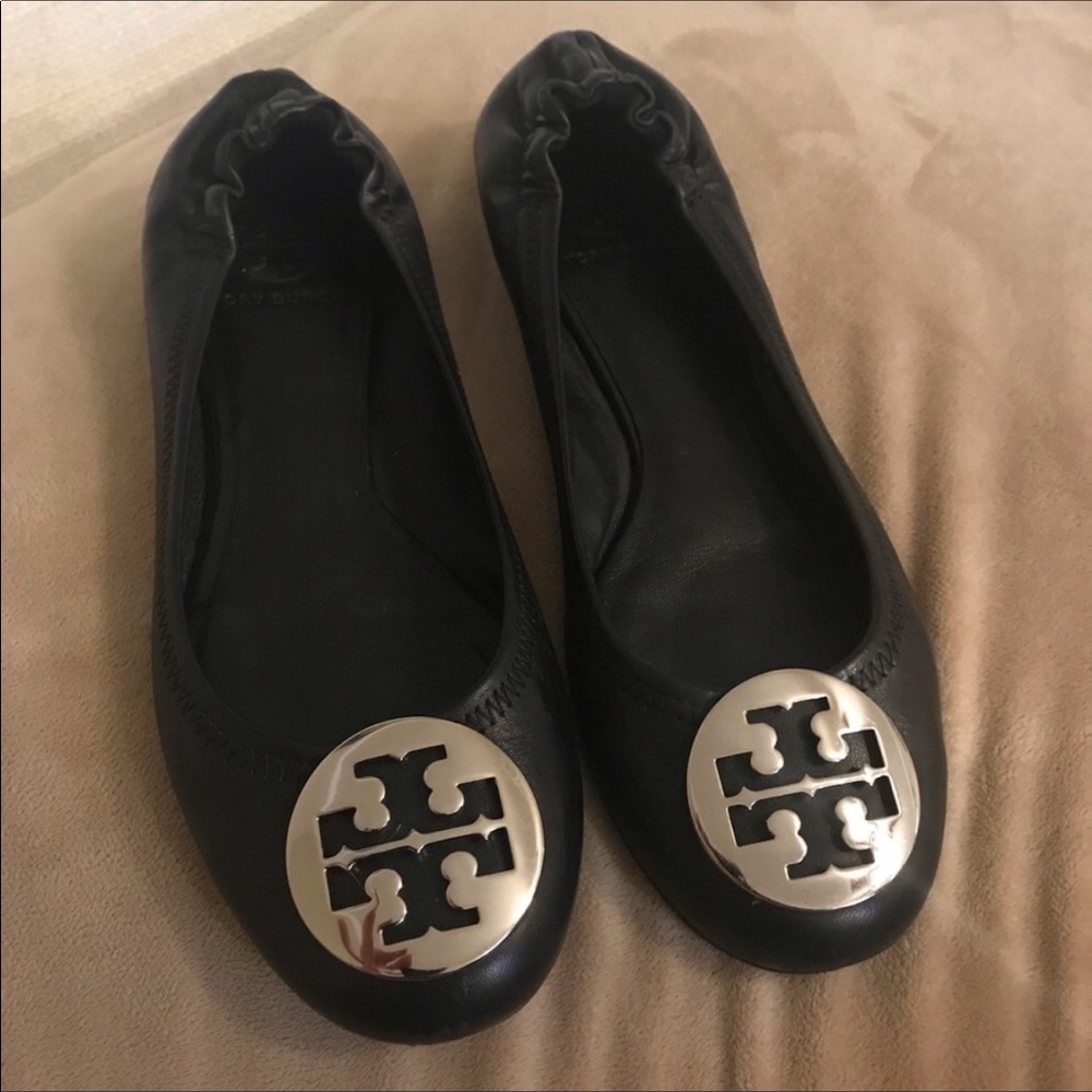Tory Burch Reva Flats: Black, size 7 EUC